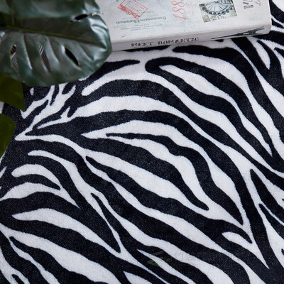 Imitation Milk Cow Zebra Skin Mat Bedroom Bedside Carpet An