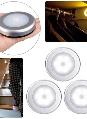6 led motion sensor light wall cabinet wardrobe drawer batte