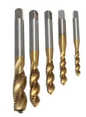 5Pcs/set M3 M4 M5 M6 M8 Screw Taps Set Titanium Coated HSS65