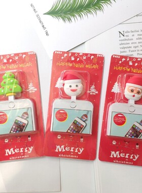 1Pc Christmas Santa Claus USB Data Line Cable Protector Univ