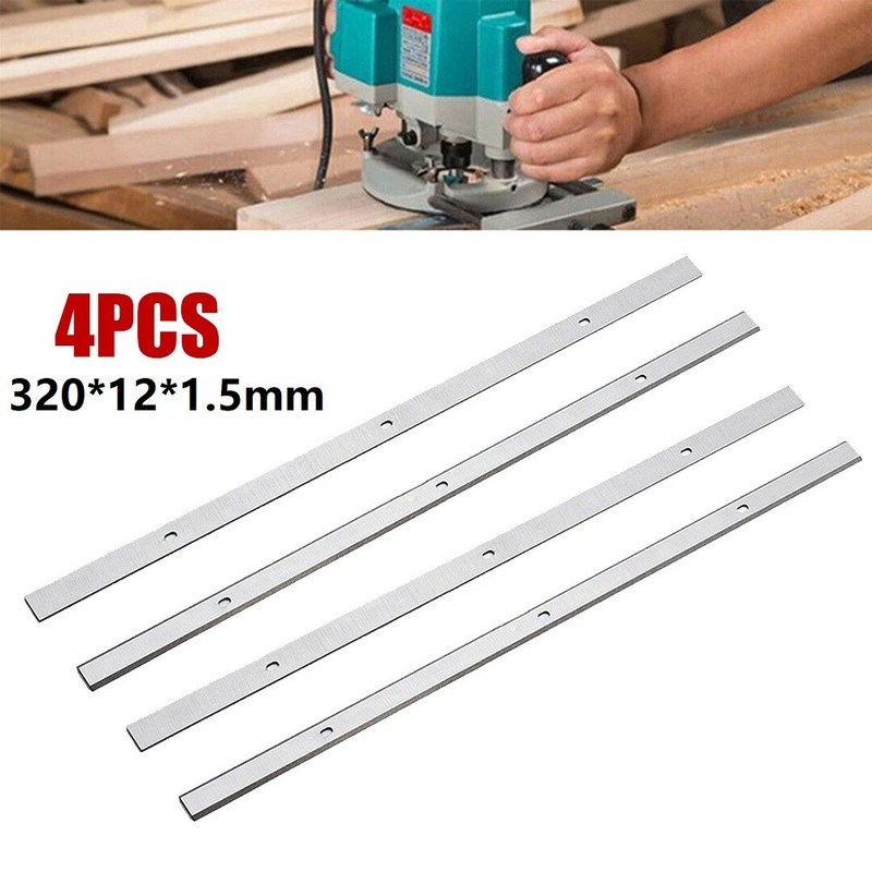 4Pcs 320mm Wood Planer Blade HSS Reversible Electric Planer