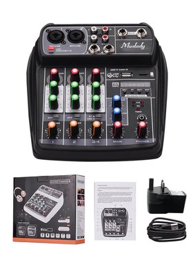 Muslady Mixing Console Digital Audio Mixer 4 Channel BT  Po