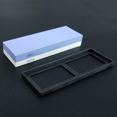 Double-sided 2000/5000 grit white corundum sharpening stone