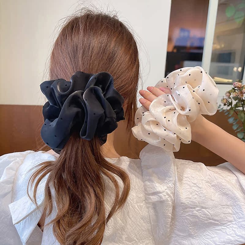 Oversized Scrunchie Korea Large Organza Dot Hair Scrunchies