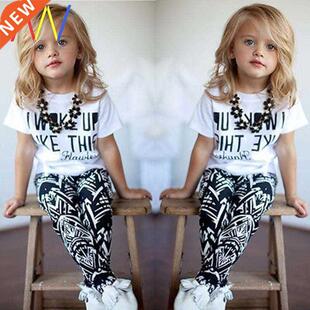 Kids Clothes Summer Girls Suits T-Shirt Long Pants for girl