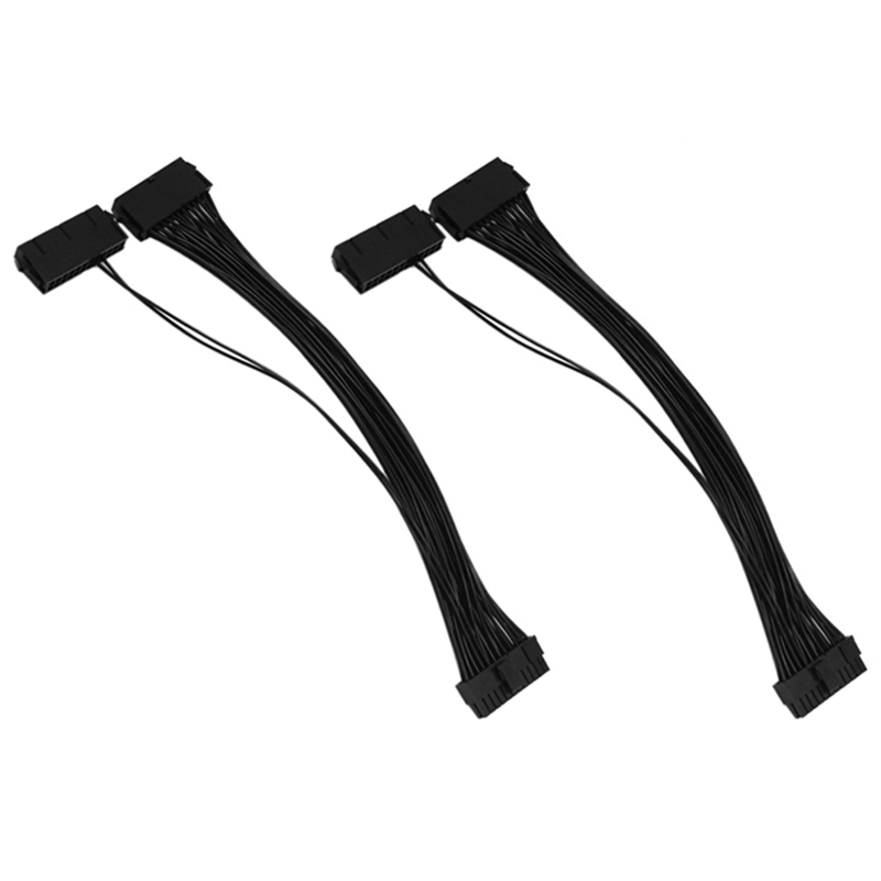 2PCS ATX 24Pin PSU Power Supply Cord 18AWG Power Synchronous