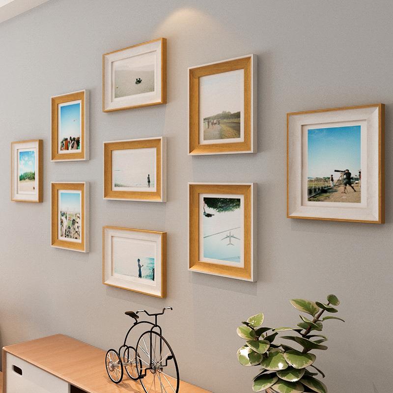 照片墙相框现代简约九宫格婚纱相片墙创意影楼相框照片墙组合框