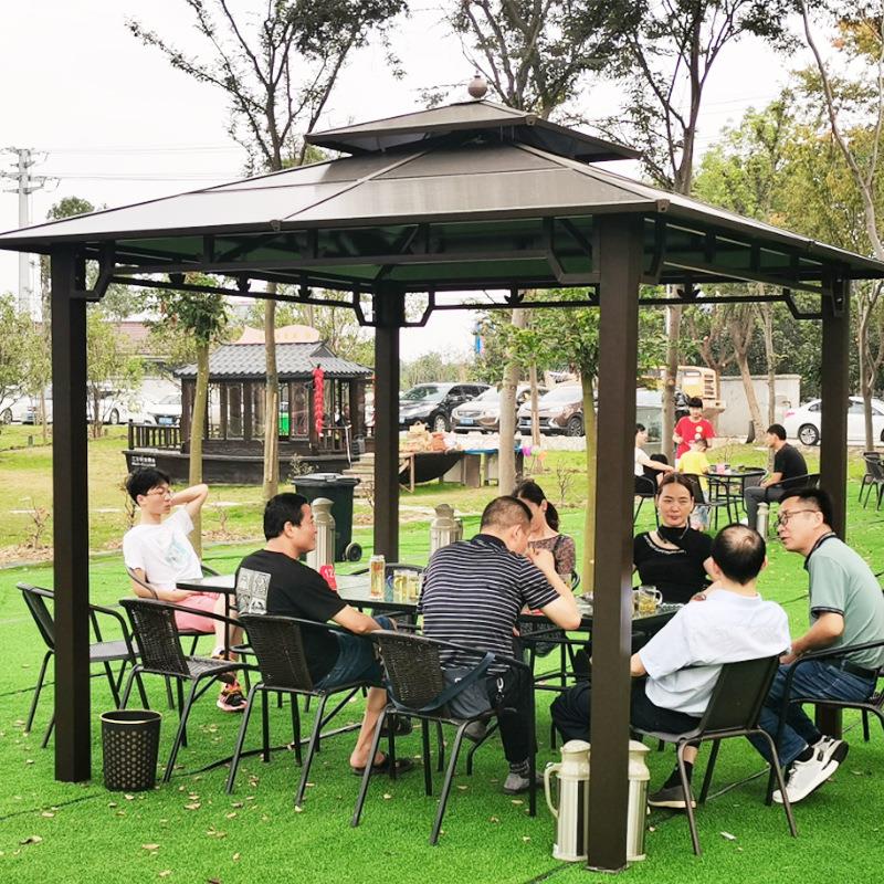 户外庭院凉亭休闲罗马帐篷阳光铝合金遮阳棚别墅景区花园亭子