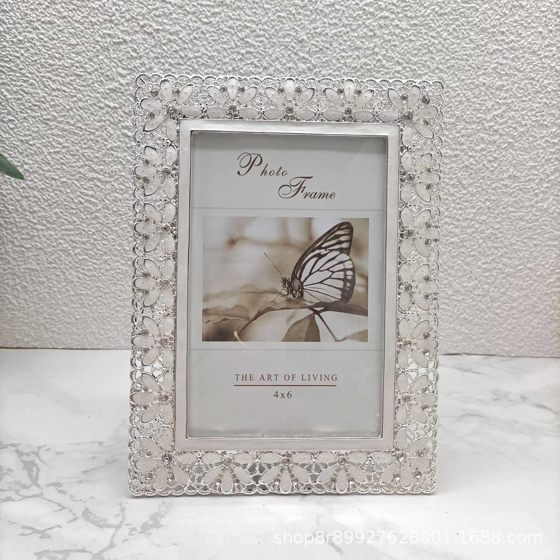 现代银色简约金属相框 样板房软装摆台摆件 金属相框