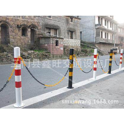 钢铁警示桩一级分道柱80cm警示路桩防撞柱钢管警示柱