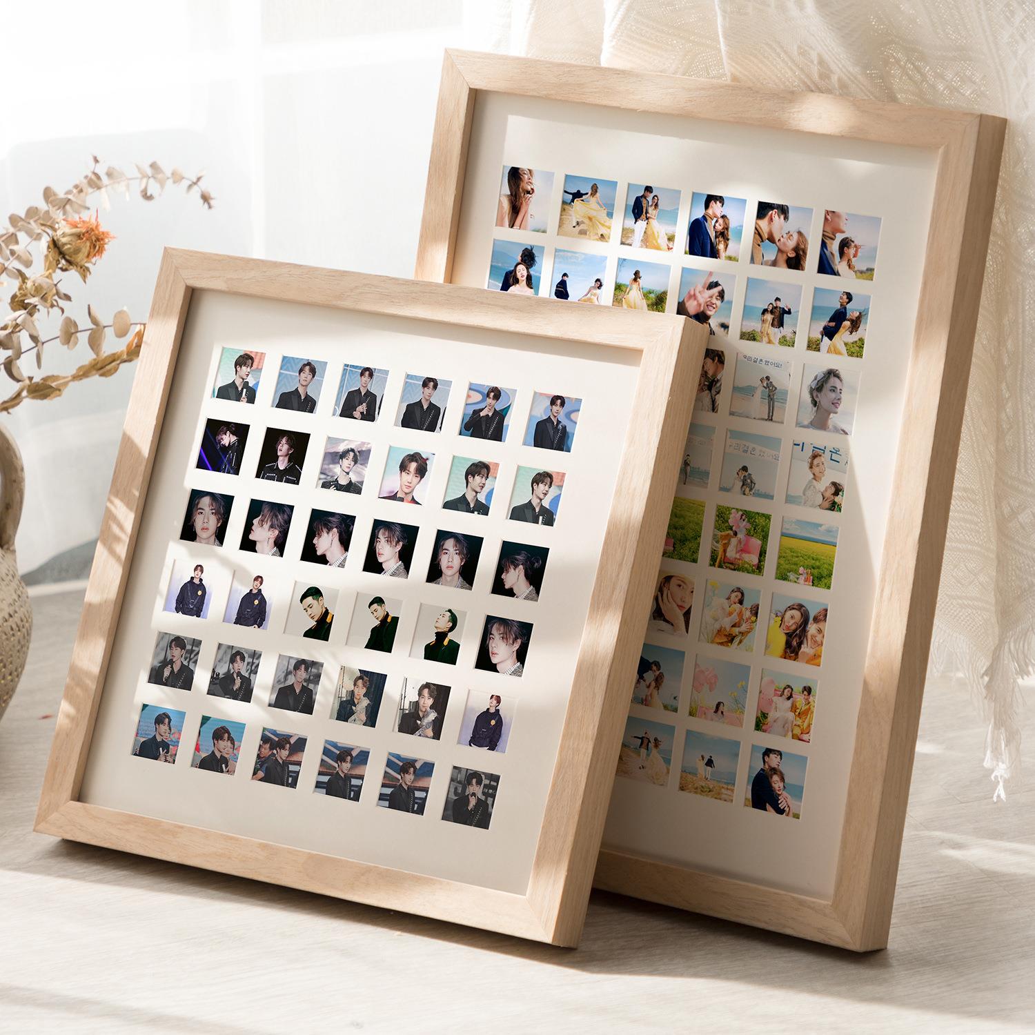 实木100宫格相框48孔36孔多张小照片纪念框情侣闺蜜头像宫格画框
