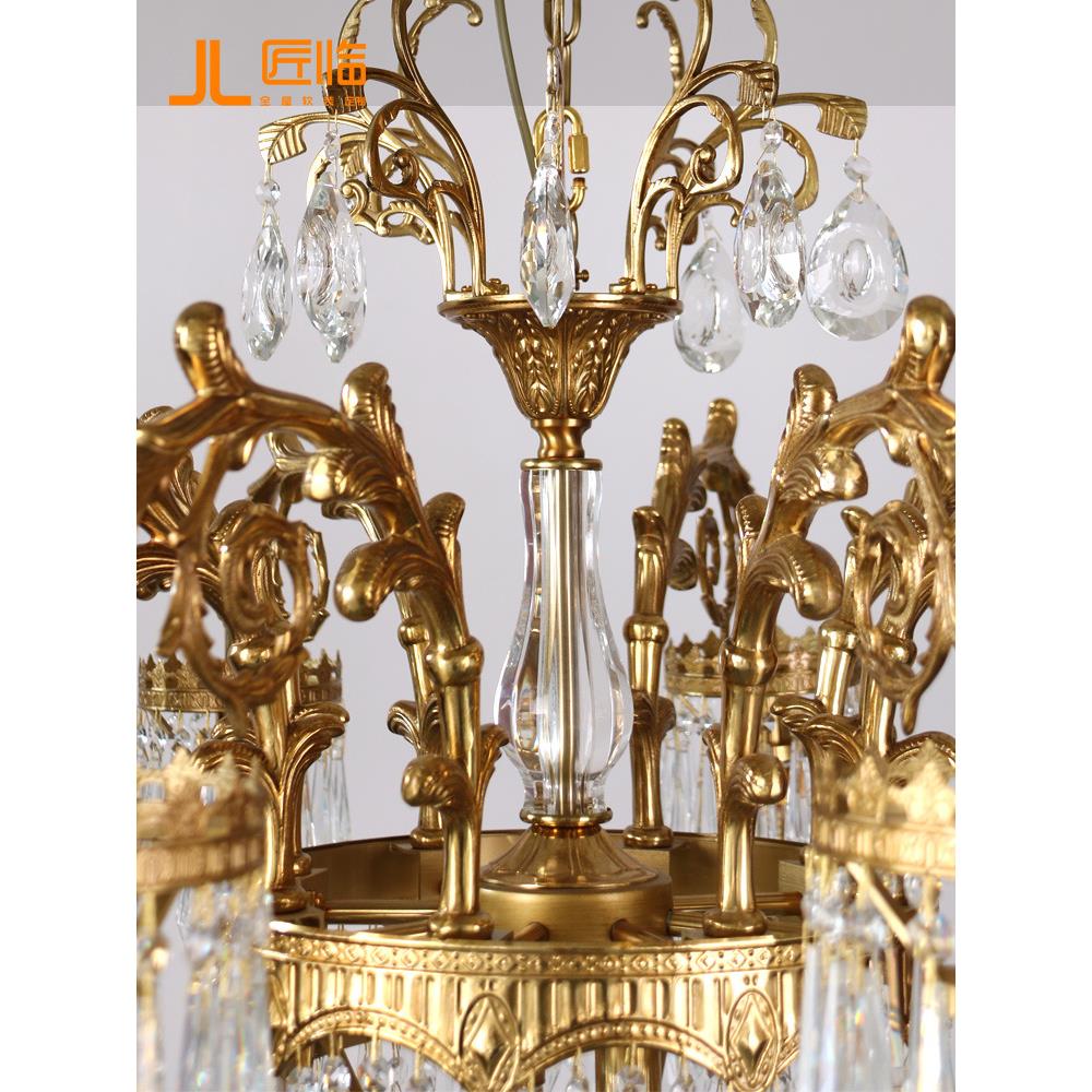 全铜客厅水晶吊灯法式创意轻奢卧室餐厅走廊书房楼梯间欧式睡房灯