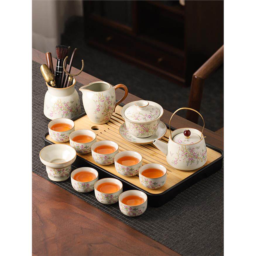 汝窑茶具套装家用2026新款高档陶瓷办公室功夫茶具个人专节日礼品