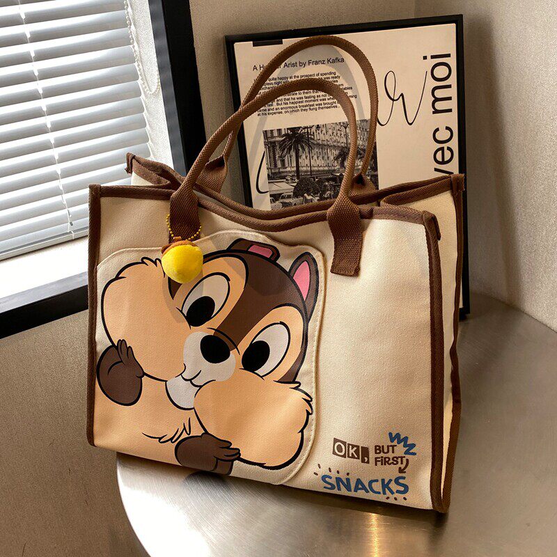 大容量包包女夏季百搭单肩包日系可爱帆布托特包妈咪包外节日礼品