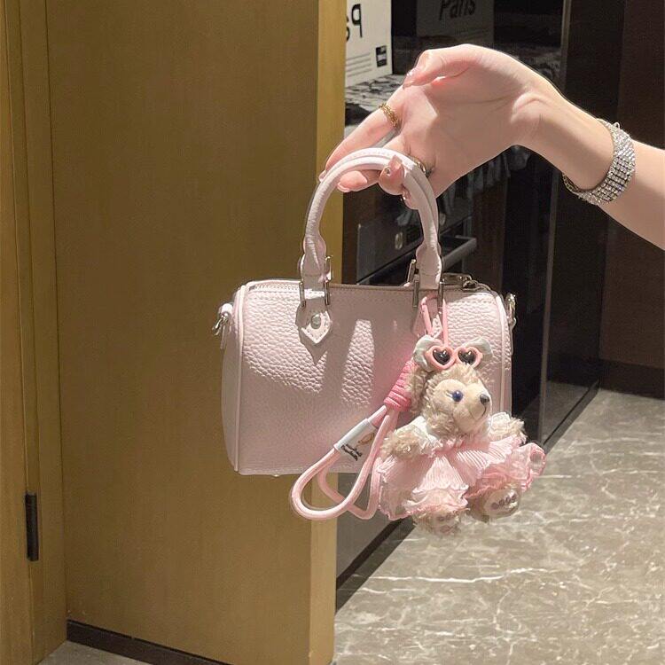 小众设计荔枝纹手提撞色