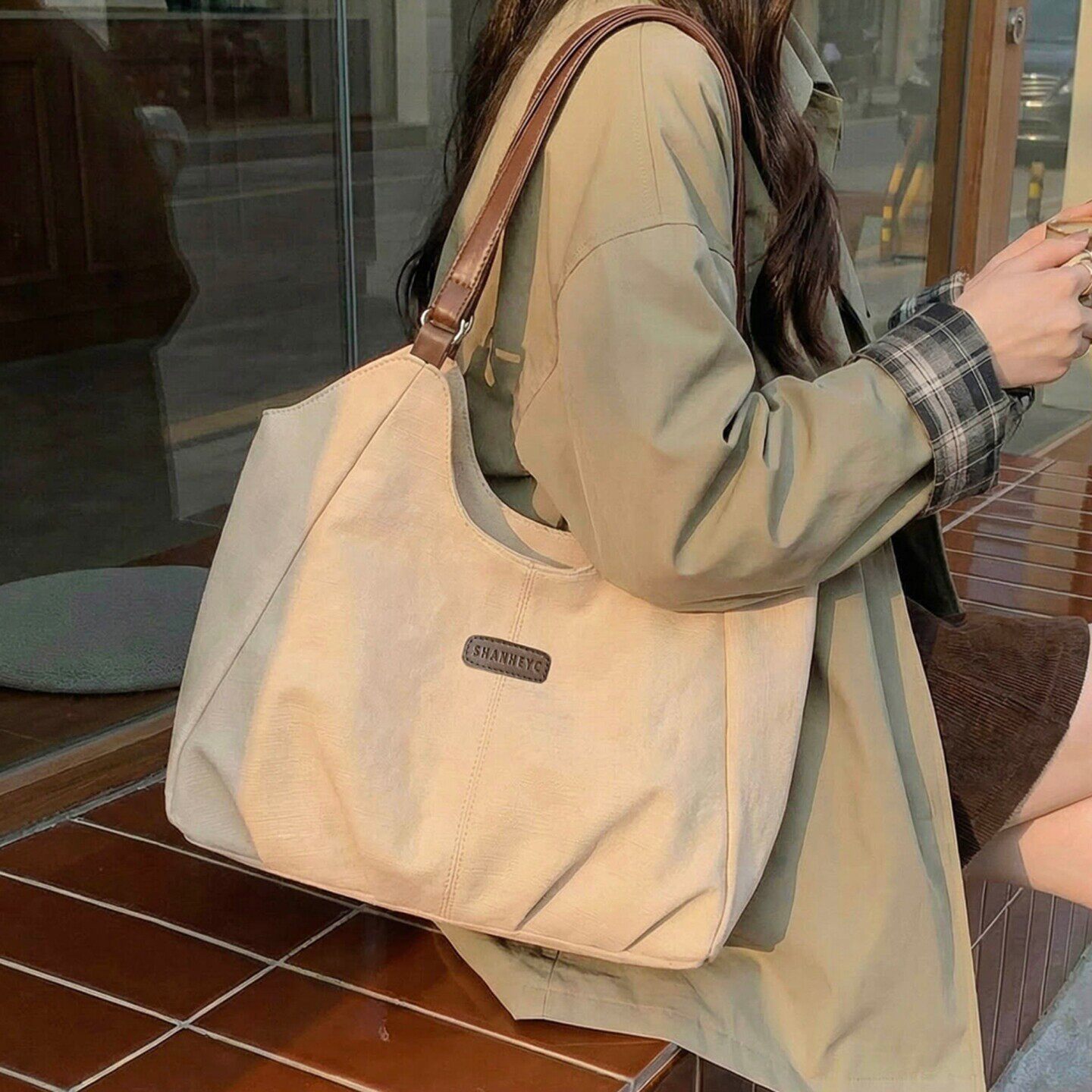 简约大容量包包女2026新款韩系休闲百搭单肩包学生上课通节日礼品