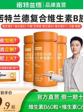 诺特兰德复合b族维生素c咀嚼片多种维生素vb vc b6b12维c官方正品