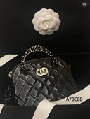 23S新款 小香漆皮mini贝壳包C家珍妮同款 菱格链条单肩斜挎手提包女