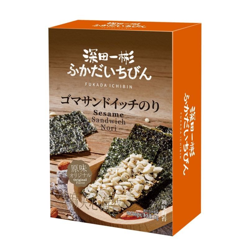 金语12g芝麻夹心海苔儿童零食休闲海味即食 海苔制作夹心脆片