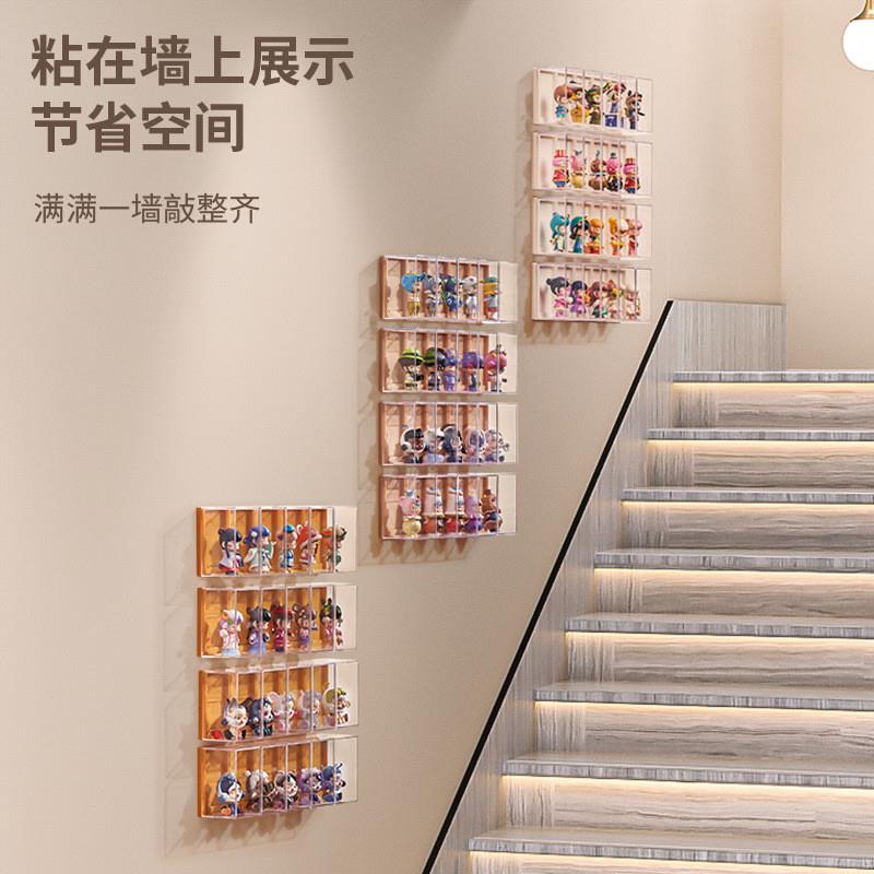手办展示盒壁挂式防尘透明收纳盒子泡泡玛特公仔娃娃盲盒展示墙