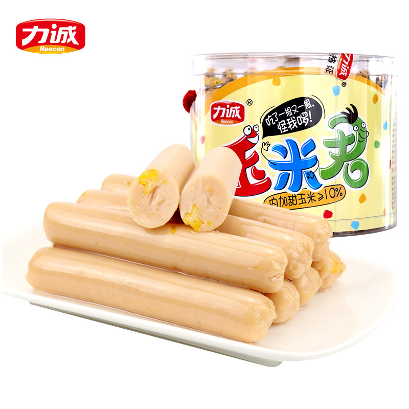 力诚玉米君火腿肠1000g 香甜玉米肠肉类小零食即食