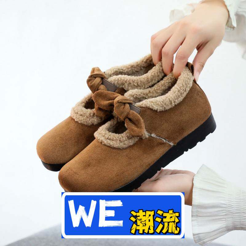 晋江雅望女鞋秋冬鞋女舒适百搭纯色加棉加厚居家外穿通勤时尚百搭
