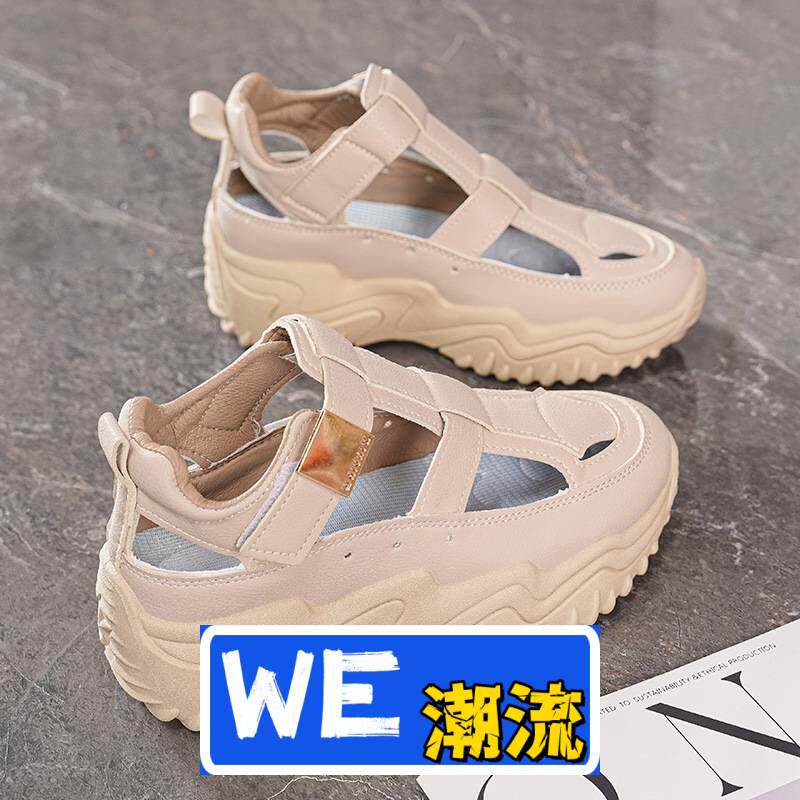 晋江乐城体育运动鞋夏季女鞋新款透气凉鞋子女韩版百搭厚底增高运