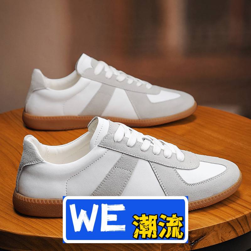 裕元鞋业新款男休闲百搭跑步鞋透气运动鞋皮面板鞋时尚款小白鞋