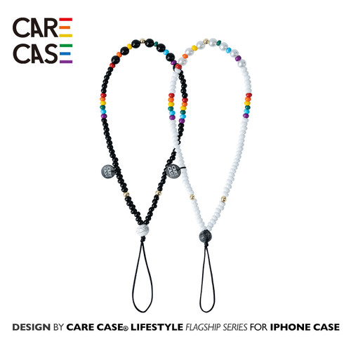 CARECASE黑白彩虹手机挂绳