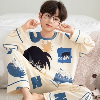 男童睡衣2025新款春秋季薄款纯棉