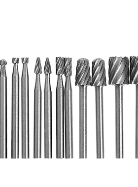 12 Pcs 1/8 Inch Shank HSS Rotary Burr File Set Milling Cutte