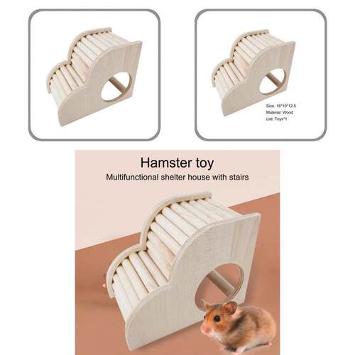 Pet Accessory  Useful Natural Wooden Hamster Nest House