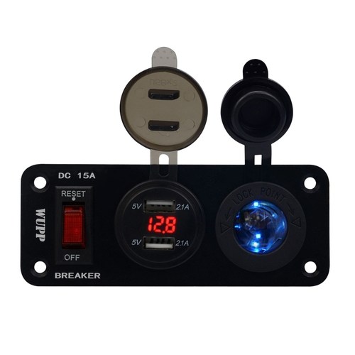 15A Output DC 12Volt Outlet Sockets with Toggle Switch for M