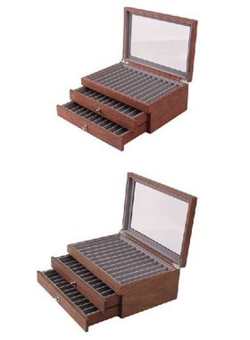 Vintage Wooden Pen Display Box Luxury Wood 34 Slots
