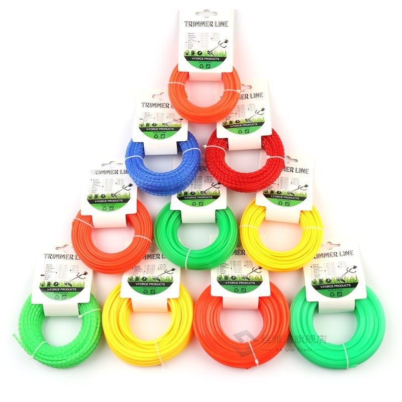 trimmer line 4 shapes 2.4mm-3.0mm/15m nylon line garden cord