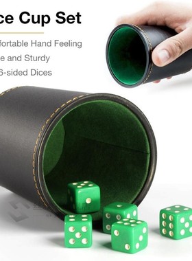 Table games Dice  Set With 5 Dices P Leather Stable Sturdy C
