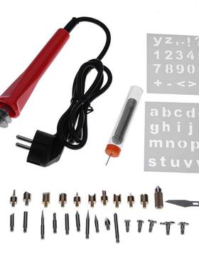 30pcs 30W 220V Iron Kit Wood Burning Pen Pyrography Embossin