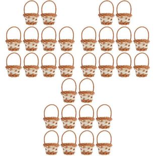 30 Pcs Mini Rattan Woven Baskets Plastic Domestic Sundries