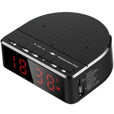 Alarm Clock Radio with Bluetooth Speaker,Red Digit Display w