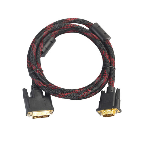 DVI 24+5 DVI-I Link To VGA Male Video Cable Gold Plated 1080