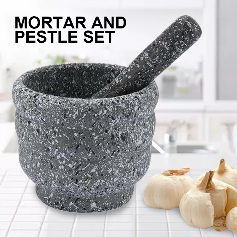 Mortar Pestle Spice Crusher Gray Granite Pestle and Mortar S