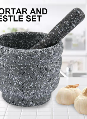Mortar Pestle Spice Crusher Gray Granite Pestle and Mortar S