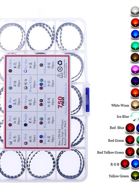 750Pcs 15Value x 50pcs 1206 SMD LED Diode kit set White Red