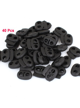 Backpack Lanyard  Stop Ends Rope Cord Locks Black 40 Pcs