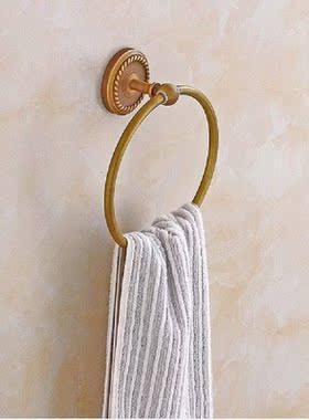 Bath Towel Ring Hand Towel Rack Wall Mount Copper Circle