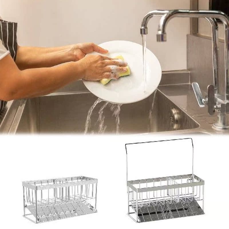 Kitchen Sink Sponge Holder | Stainless Steel Soap Dispenser