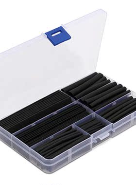 150pc Black Shrink Tube Assortment Wrap Insulation Cable Tub