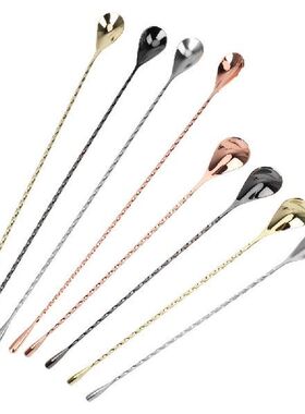Stainless Steel Spiral Pattern Mixing Cocktail Spoon Stir