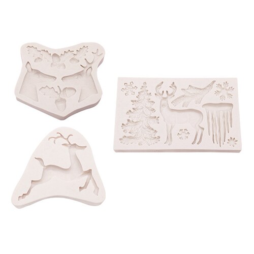 Hot 3Pcs Decorations Deer Snowflake Lace Chocolate Party