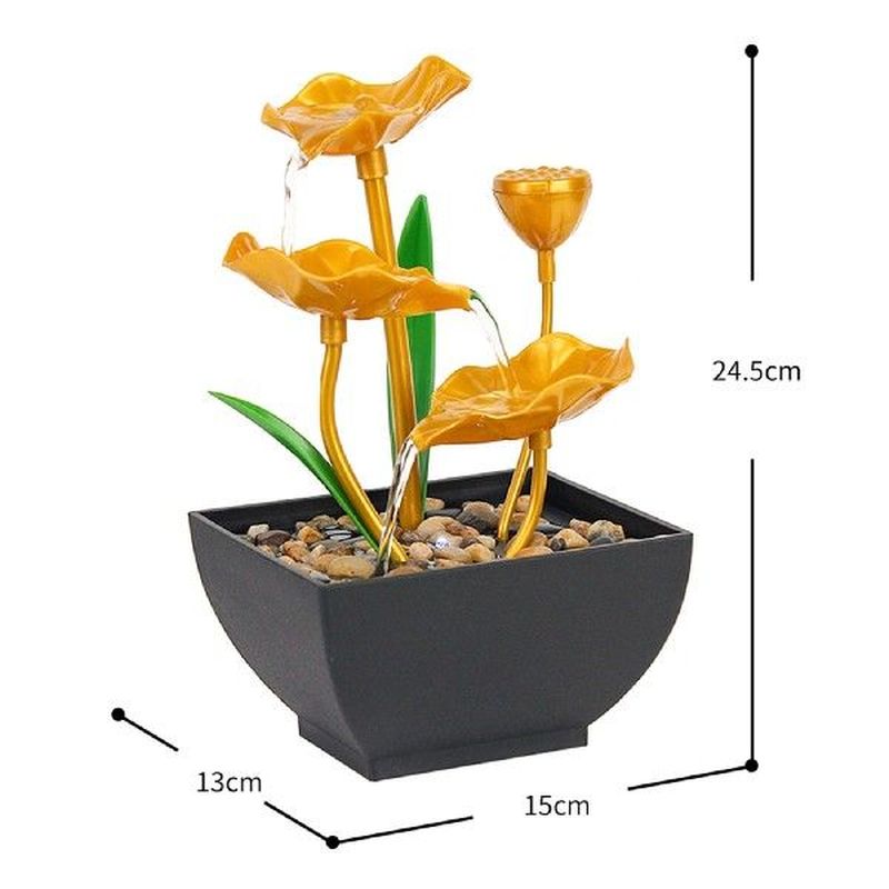 3 Tiers Desktop Water Fountain with Scene Light Ornament